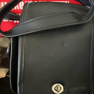 Coach Black Leather Messenger Bag